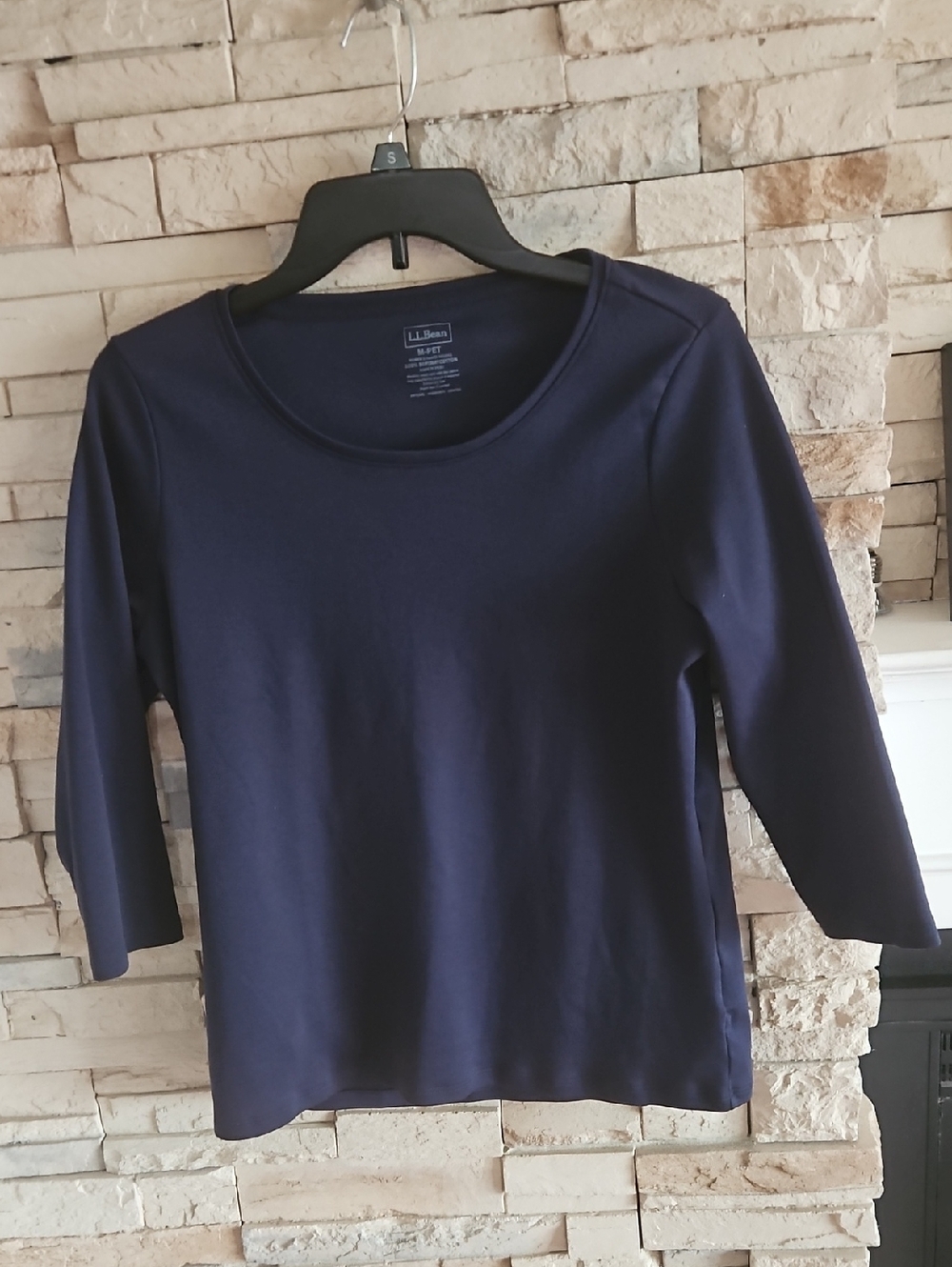 L.L. Bean Women's Navy Long Sleeve ( 3/4 Sleeve ) Tee.
